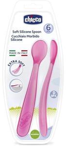 Chicco Szilikon kanál 2 db rózsaszín 6 m+