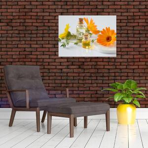 Narancsságra virágok képe (70x50 cm)