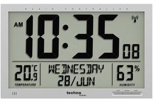 Techno Line (WS 8013) Rádiójel vezérlésű Falióra 369 mm x 270 mm x 24 mm Ezüst Nagy kijelző