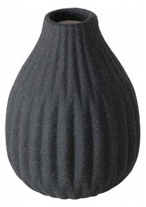 Wazon ceramiczny w prążki ESKO, czarny mat