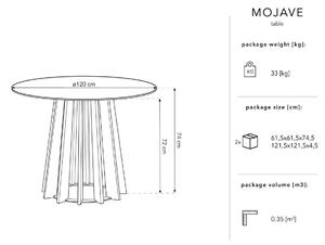 Fekete tölgyfa étkezőasztal Micadoni Mojave 120 cm