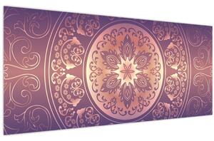 Kép - Mandala lila színátmeneten (120x50 cm)