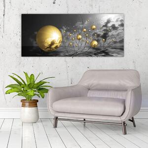 Okker gömbök képe (120x50 cm)