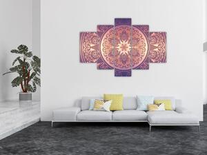 Kép - Mandala lila színátmeneten (150x105 cm)