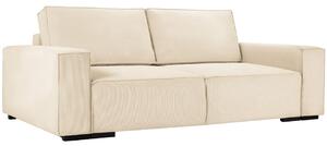 Bézs kordbársony háromszemélyes kanapéágy MICADONI EVELINE 254 cm