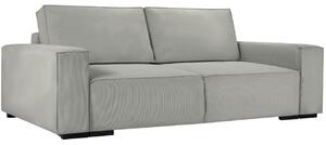 Világosszürke kordbársony háromszemélyes kanapéágy MICADONI EVELINE 254 cm