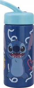 Műanyag Szívószálas Palack - 410 ml Stitch