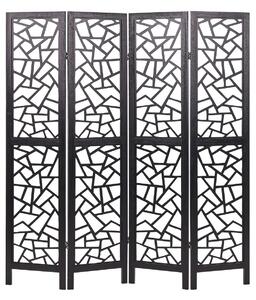 Összecsukható fekete paraván négy panellel 170 x 163 cm PIANLARGO