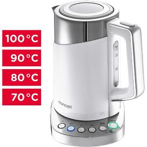 Concept RK3170 Vízforraló 1,7 L Hőmérséklet-szabályozással Fehér