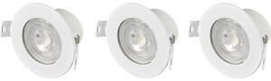 Sygonix LED-es beépíthető lámpa 3 részes készlet Melegfehértől natúr fehérig LED LED 5.5 W Fehér (SY-6417586)