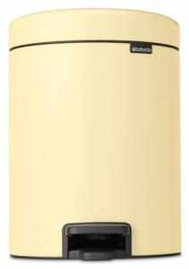 Brabantia NewIcon pedálos hulladékgyűjtő szagmentesen záródó Soft-Close fedél, műanyag tartály, 5L - W méret, acél, kellemes sárga - 233784