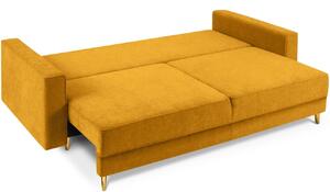 Sárga szövet háromszemélyes kanapéágy Micadoni Dunas 233 cm
