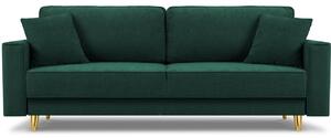 Sötétzöld szövet háromszemélyes kanapéágy Micadoni Dunas 233 cm