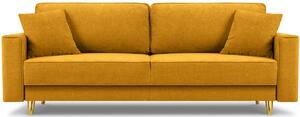 Sárga szövet háromszemélyes kanapéágy Micadoni Dunas 233 cm