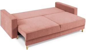 Rózsaszín szövet háromüléses kanapé Micadoni Dunas 233 cm