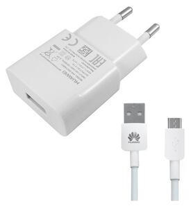HUAWEI hálózati töltő USB aljzat (5V / 1000mA + microUSB kábel) FEHÉR (HW-050100E01W_MICROUSB)