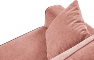 Rózsaszín szövet háromüléses kanapé Micadoni Dunas 233 cm fekete talppal