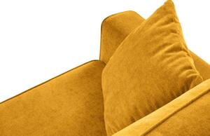 Sárga szövet háromszemélyes kanapéágy Micadoni Dunas 233 cm fekete talppal