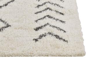 Fehér és szürke hosszú szálú szőnyeg 160 x 230 cm AYRUM