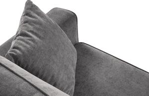 Szürke szövet sarok kanapéágy Micadoni Dunas 242 cm fekete talppal, bal