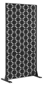 Térelválasztó fal Basciano acél 180x90 cm fekete