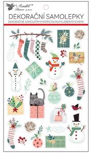 Plus Line Karácsonyi zokni mintás Dekorációs matrica 15x25cm - Színes