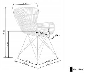 Rattan kerti szék K335 - natúr