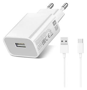 XIAOMI hálózati töltő USB aljzat (5V / 2000 mA, 10W, gyorstöltés támogatás + Type-C kábel) FEHÉR (MDY-09-EW)