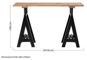 Natúr színű konzolasztal borovi fenyő asztallappal 45x130 cm Hampstead – Premier Housewares