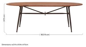 Diófa étkezőasztal 104x219 cm New Foundry – Premier Housewares