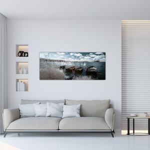 Kép - Fa csónak a tón (120x50 cm)