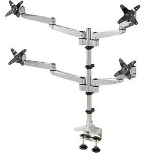 SpeaKa Professional SuperSwivel 4 részes monitor tartó, asztalra szerelhető gáznyomásos technikával, Grommet- és C csíptetővel