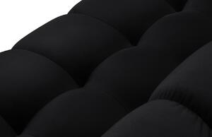 Fekete bársony sarokkanapé MICADONI MAMAIA 293 cm, jobb