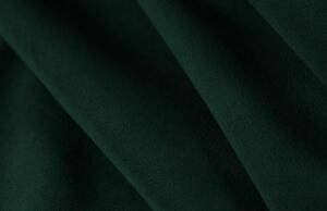Sötétzöld bársony hatszemélyes U alakú sarokkanapé MICADONI MAMAIA 383 cm fekete talppal