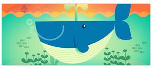 Kép - boldog bálna (120x50 cm)