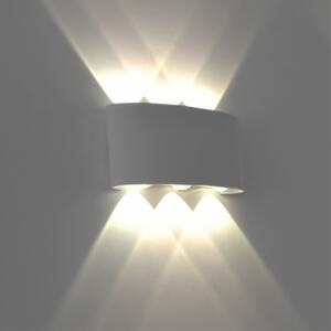 Kültéri fali LED lámpa 6W fehér színű IP65 vízálló 3000K meleg fényű (1042-6-WHITE-3000K)