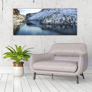 Kép - téli táj tóval (120x50 cm)