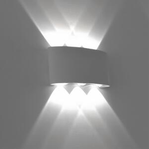Kültéri fali LED lámpa 6W fehér színű IP65 vízálló 6000K hideg fényű (1042-6-WHITE-6000K)