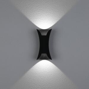 Kültéri fali LED lámpa 10W fekete színű IP65 vízálló 6000K hideg fényű (1002-2-BLACK-6000K)