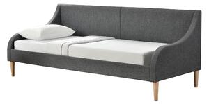Heverő kanapé ülőgarnitúra 215 x 100 x 90 cm egyszemélyes ágy sötétszürke