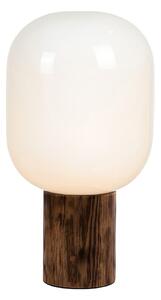 Sötétbarna asztali lámpa üveg búrával (magasság 44 cm) Skene – Markslöjd