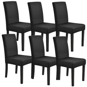 6 x Székhuzat vedőhuzat stretch mosható különböző méretű székre szett fekete