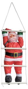 Létrán mászó Mikulás / Télapó karácsonyi dekoráció 125cm