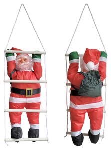Létrán mászó Mikulás / Télapó karácsonyi dekoráció 125cm
