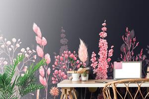 Tapéta fű variáció rózsaszínben