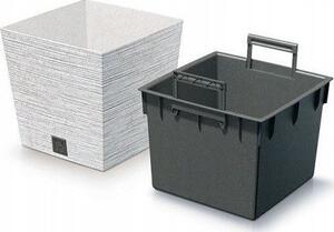 Prosperplast Doniczka z wkładem Furu Square 29,5 cm biała