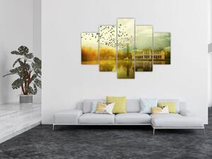 A festett táj képe lakóhelyel (150x105 cm)