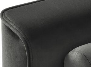 MICADONI LEONA szürke bársony sarokkanapé 225 cm fekete talppal, bal