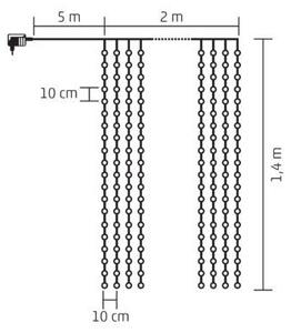 Somogyi KIN 294C/WW LED-es fényfüggöny 1.4m meleg fehér