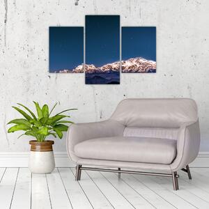 A hegyek és az éjszakai égbolt képe (90x60 cm)